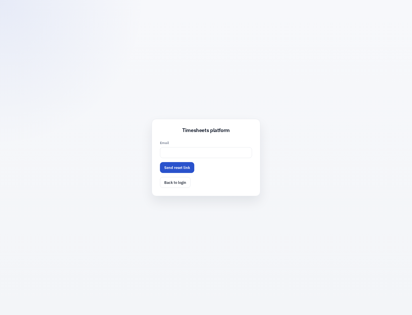 Forgot password page